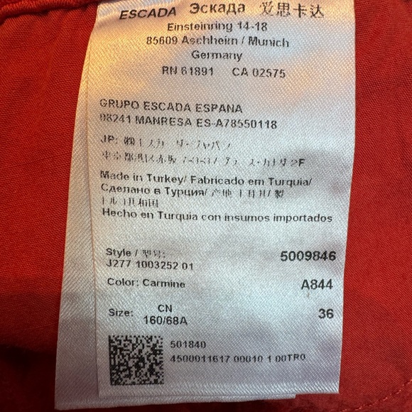 ESCADA jeans in shade of red with a design in fabric, 36EU - Picture 11 of 14